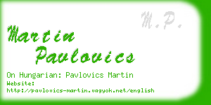 martin pavlovics business card